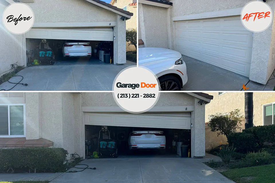 Before and after: garage door repair Benson, AZ